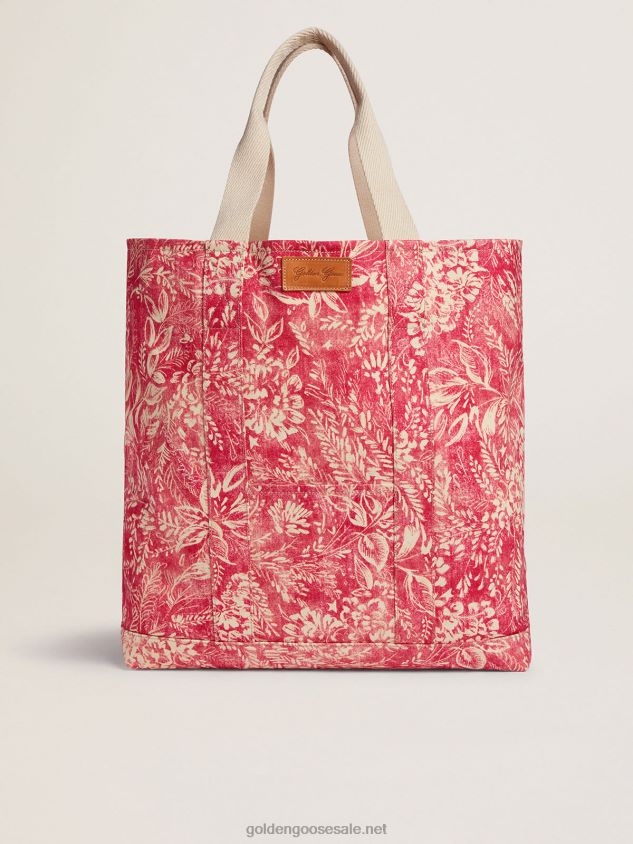 Golden Resort Capsule Collection canvas Ocean bag in vintage red with contrasting FN20N456 Women