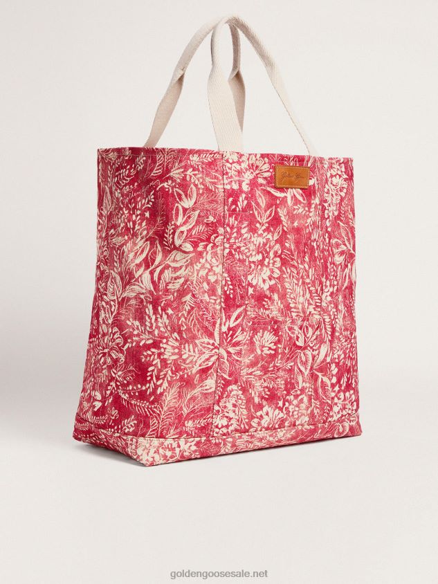 Golden Resort Capsule Collection canvas Ocean bag in vintage red with contrasting FN20N456 Women