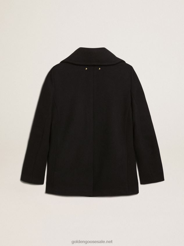 dark blue peacoat with gold-colored heraldic buttons FN20N919 Women Golden Goose