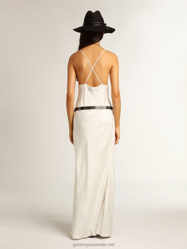 Parchment-colored slip dress FN20N950 Women Golden Goose