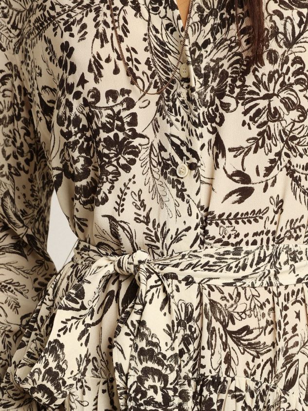 White dress with black toile de jouy print FN20N1054 Women Golden Goose