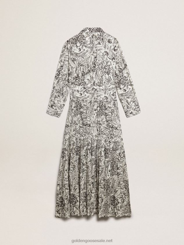 White dress with black toile de jouy print FN20N1054 Women Golden Goose