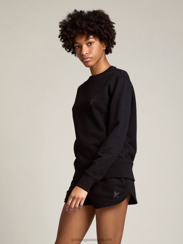 Black shorts with tone-on-tone star on the front FN20N951 Women Golden Goose