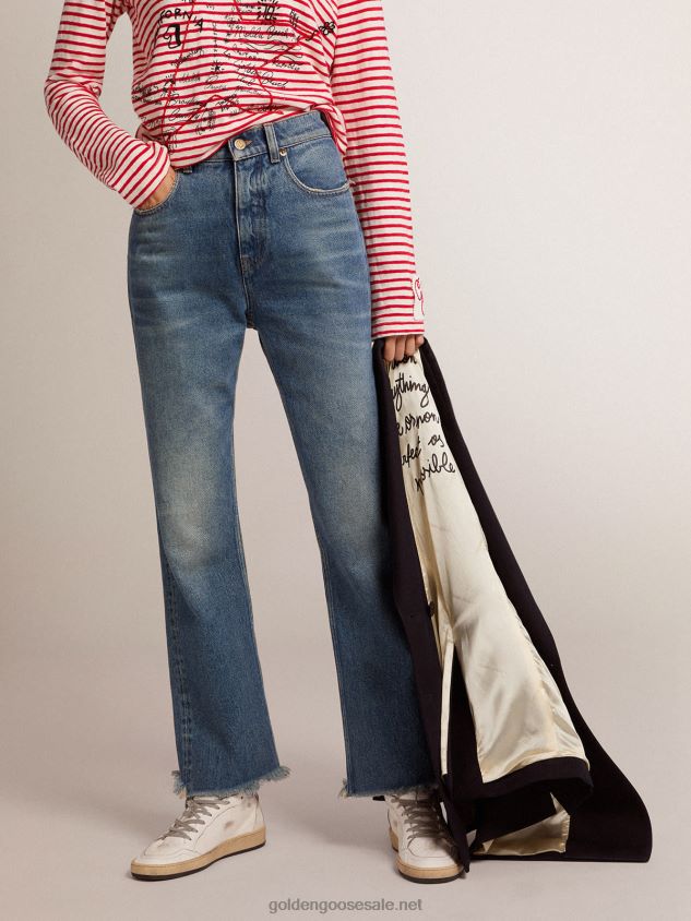 Collection cropped flared jeans with a medium wash FN20N1014 Women Golden Goose