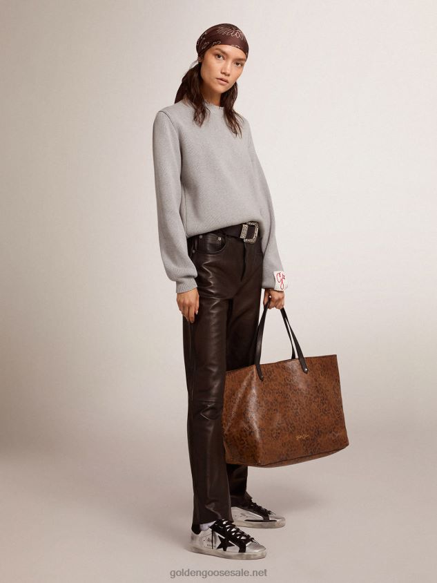 Collection flared cropped pants in soft black nappa leather FN20N1038 Women Golden Goose