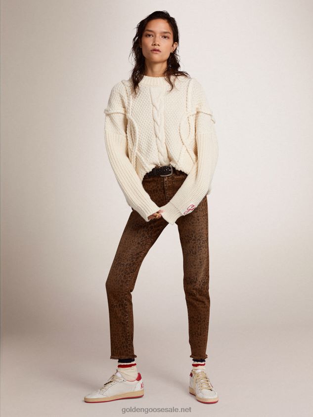Collection skinny jeans with animal print FN20N933 Women Golden Goose