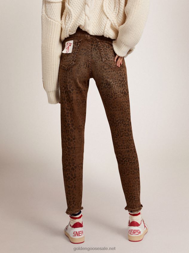 Collection skinny jeans with animal print FN20N933 Women Golden Goose