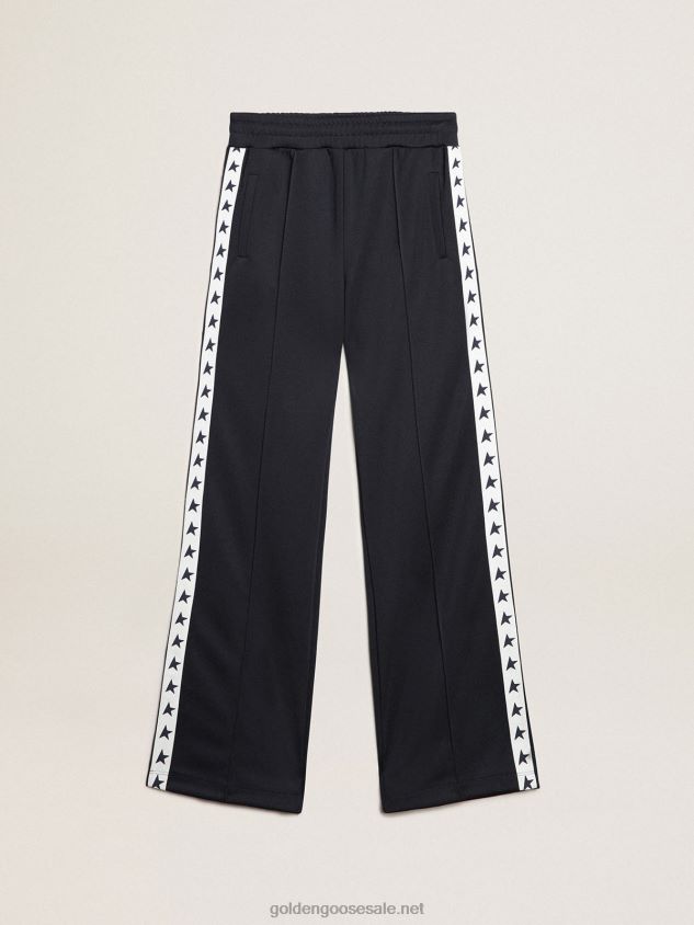 Dark blue joggers with white strip and contrasting stars FN20N922 Women Golden Goose