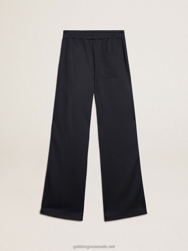 Dark blue joggers with white strip and contrasting stars FN20N922 Women Golden Goose