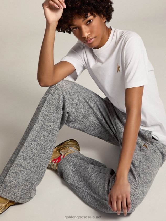 Gray joggers with gold star on the front FN20N1039 Women Golden Goose