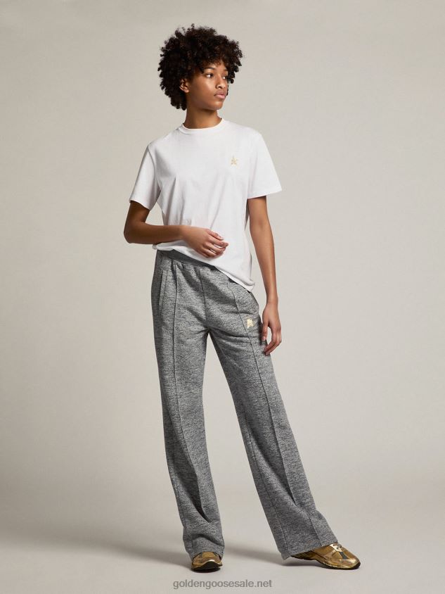 Gray joggers with gold star on the front FN20N1039 Women Golden Goose