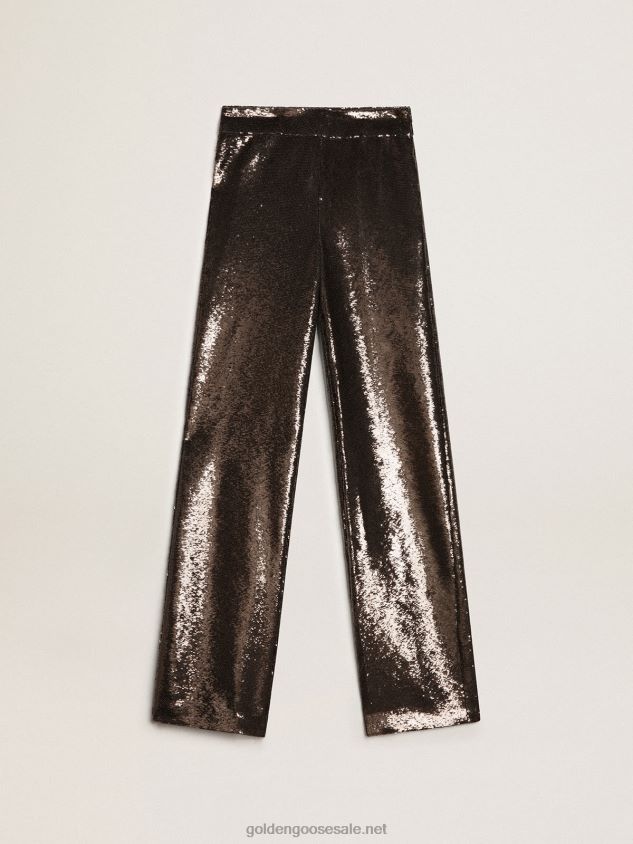 Gray pants with all-over sequins FN20N941 Women Golden Goose