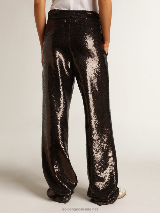 Gray pants with all-over sequins FN20N941 Women Golden Goose