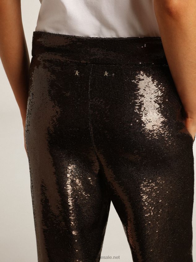 Gray pants with all-over sequins FN20N941 Women Golden Goose
