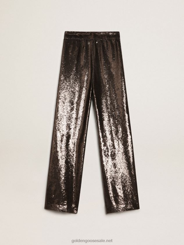 Gray pants with all-over sequins FN20N941 Women Golden Goose