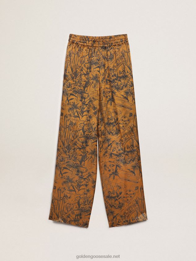 Journey Collection joggers in golden brown with notebook print FN20N992 Women Golden Goose