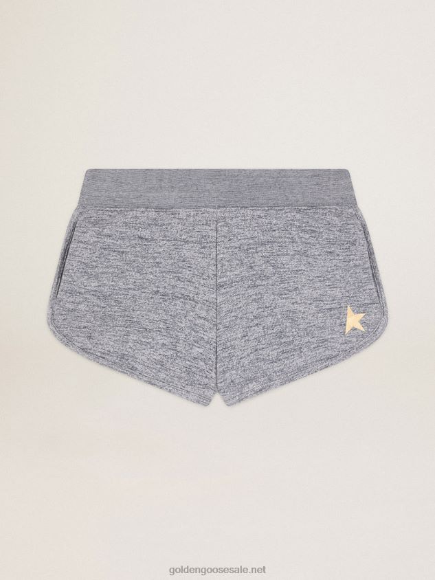 Melange gray shorts with gold star FN20N1004 Women Golden Goose