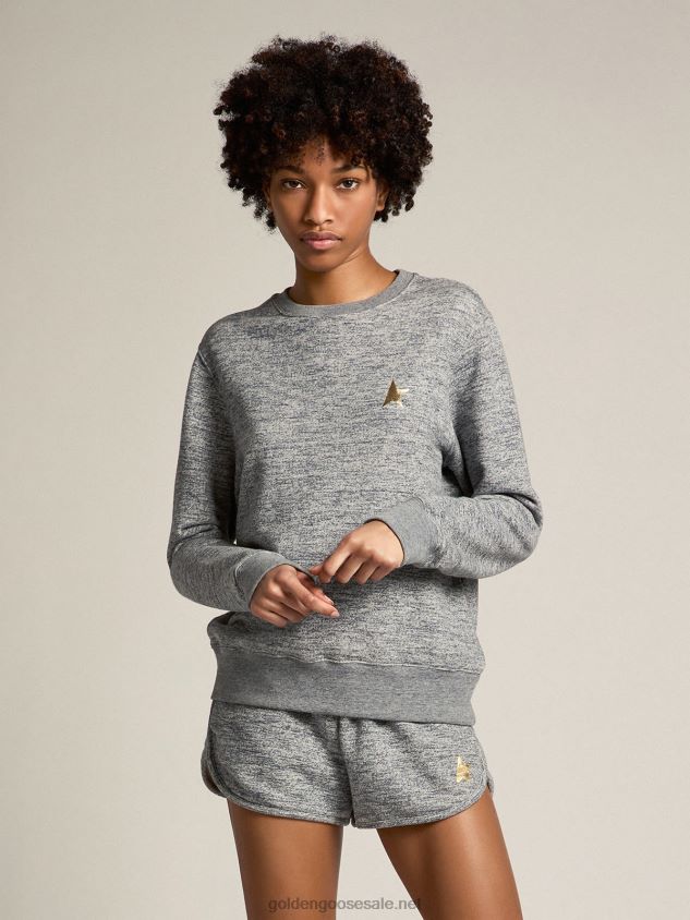 Melange gray shorts with gold star FN20N1004 Women Golden Goose