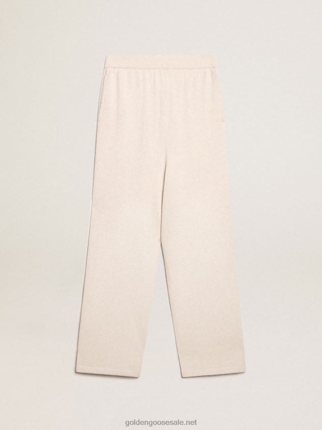 Natural white cashmere blend joggers FN20N982 Women Golden Goose