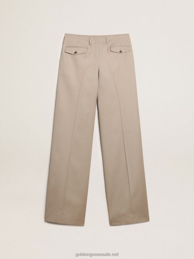 Pants in light beige wool gabardine FN20N944 Women Golden Goose