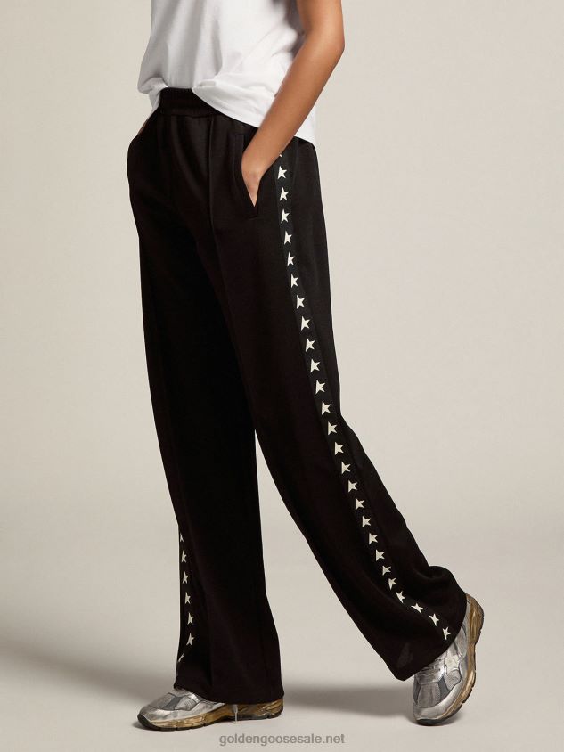 black joggers with white stars on the sides FN20N1057 Women Golden Goose
