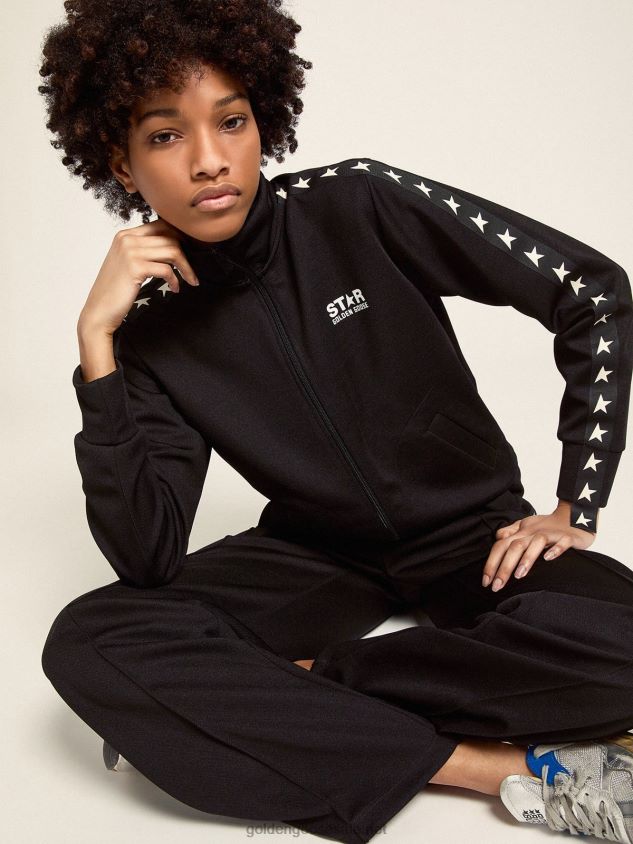 black joggers with white stars on the sides FN20N1057 Women Golden Goose