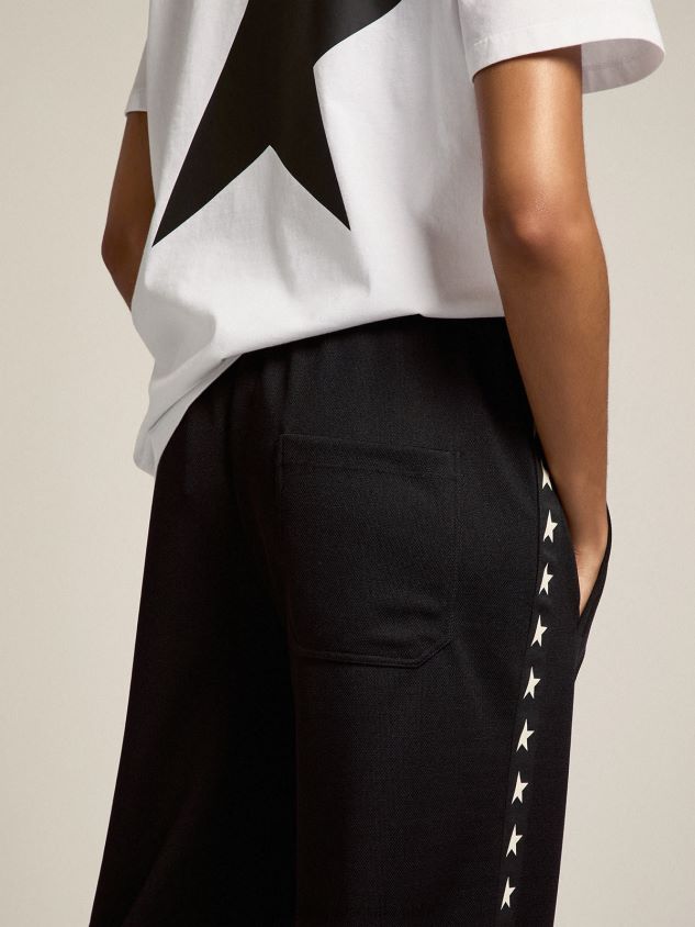 black joggers with white stars on the sides FN20N1057 Women Golden Goose
