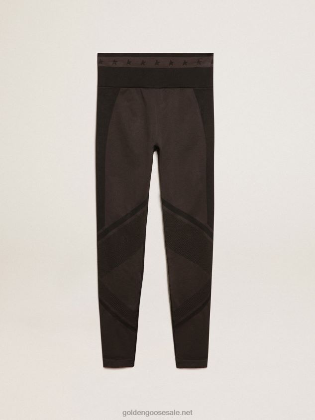 black leggings with mixed stitching FN20N987 Women Golden Goose