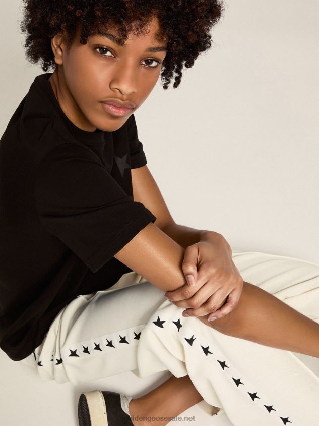 white joggers with stars on the sides FN20N1060 Women Golden Goose