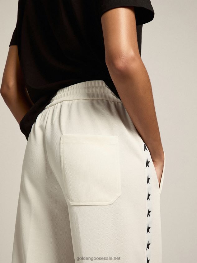 white joggers with stars on the sides FN20N1060 Women Golden Goose