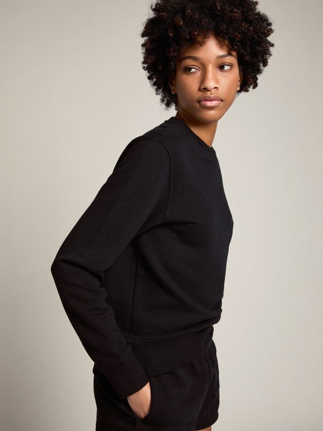 Black Athena Star Collection sweatshirt with tone-on-tone star on the front FN20N1030 Women Golden Goose