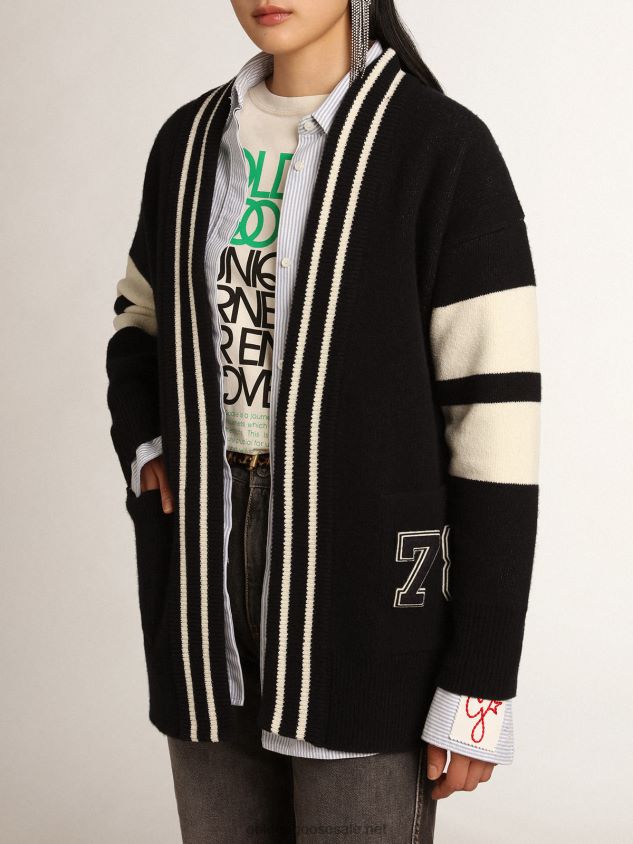 Blue Journey Collection cardigan with belt at the waist FN20N985 Women Golden Goose