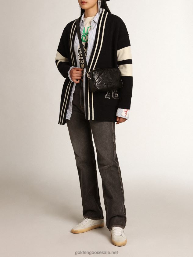 Blue Journey Collection cardigan with belt at the waist FN20N985 Women Golden Goose