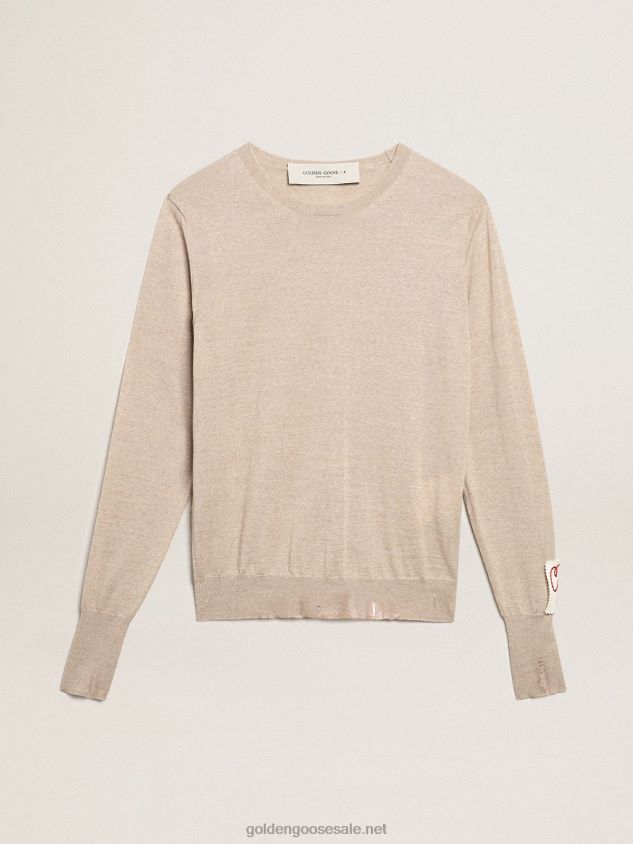 Collection pullover in light brown merino wool FN20N1003 Women Golden Goose