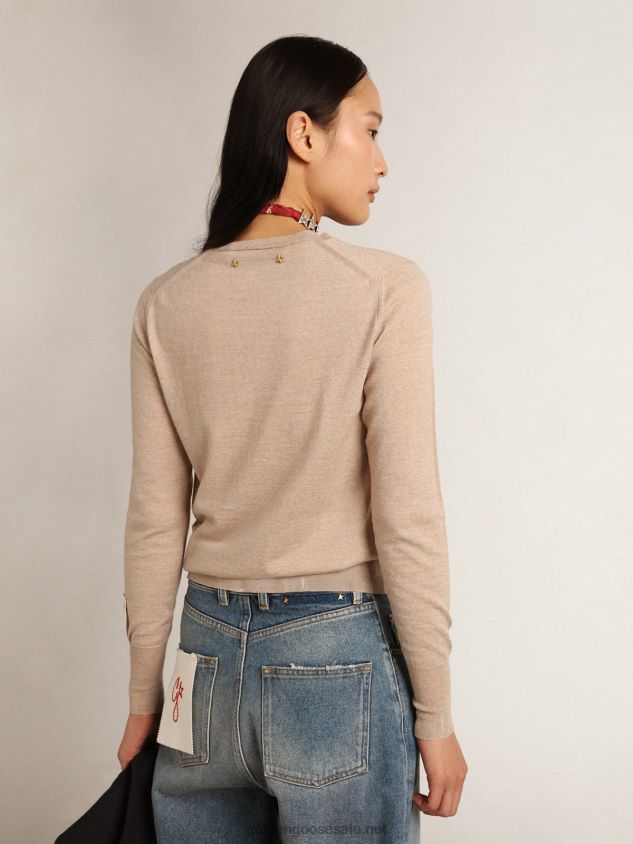 Collection pullover in light brown merino wool FN20N1003 Women Golden Goose