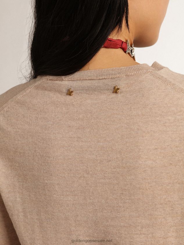 Collection pullover in light brown merino wool FN20N1003 Women Golden Goose