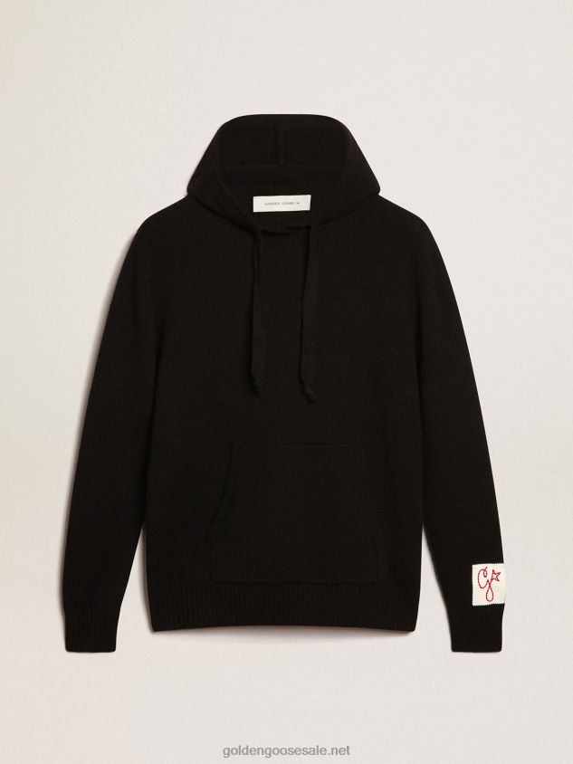 black cashmere blend sweatshirt with hood FN20N986 Women Golden Goose