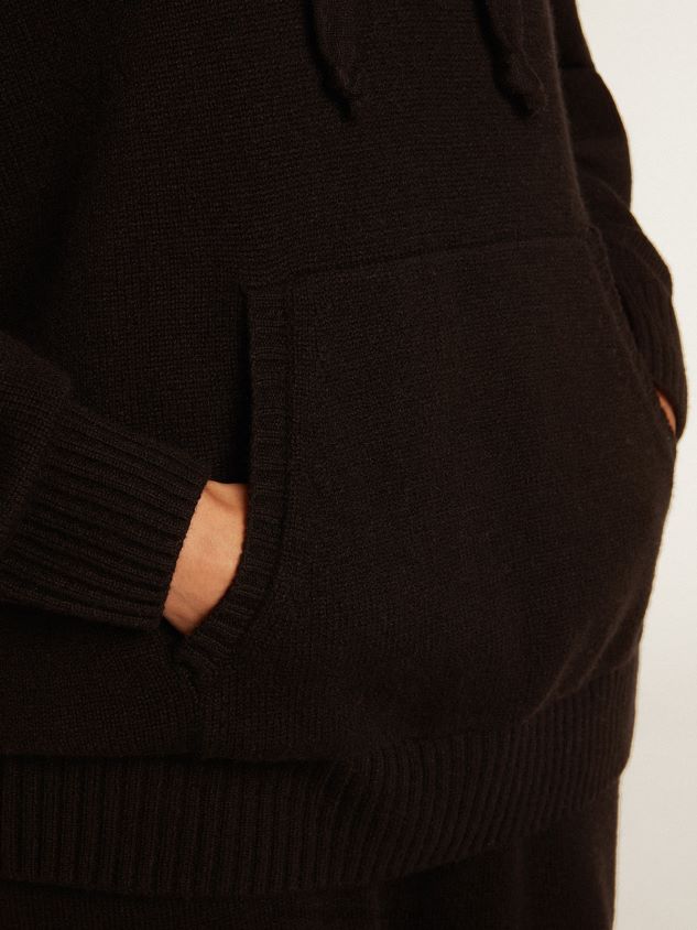 black cashmere blend sweatshirt with hood FN20N986 Women Golden Goose
