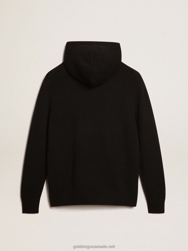 black cashmere blend sweatshirt with hood FN20N986 Women Golden Goose