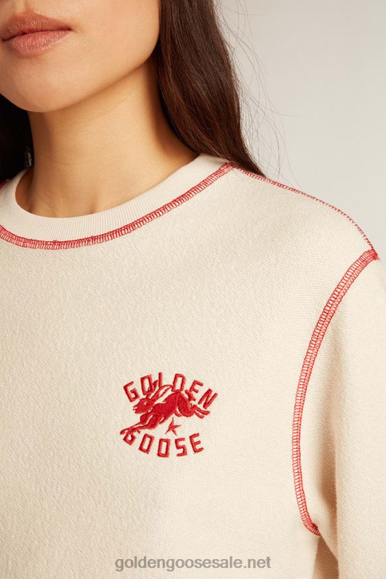heritage white sweatshirt with CNY logo FN20N981 Women Golden Goose
