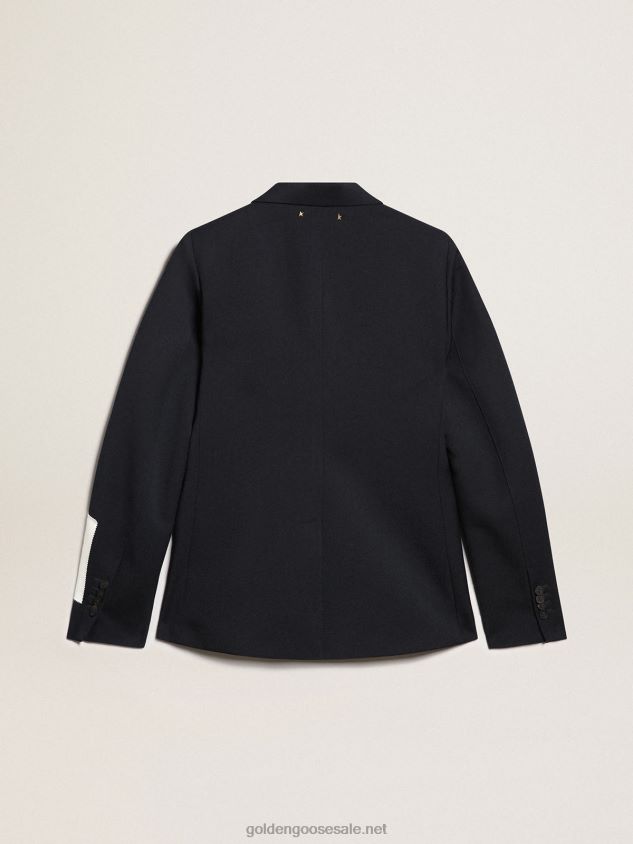 single-breasted blazer in dark blue wool gabardine FN20N1064 Women Golden Goose