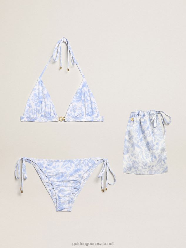 Resort Collection bikini with Mediterranean blue print FN20N1011 Women Golden Goose
