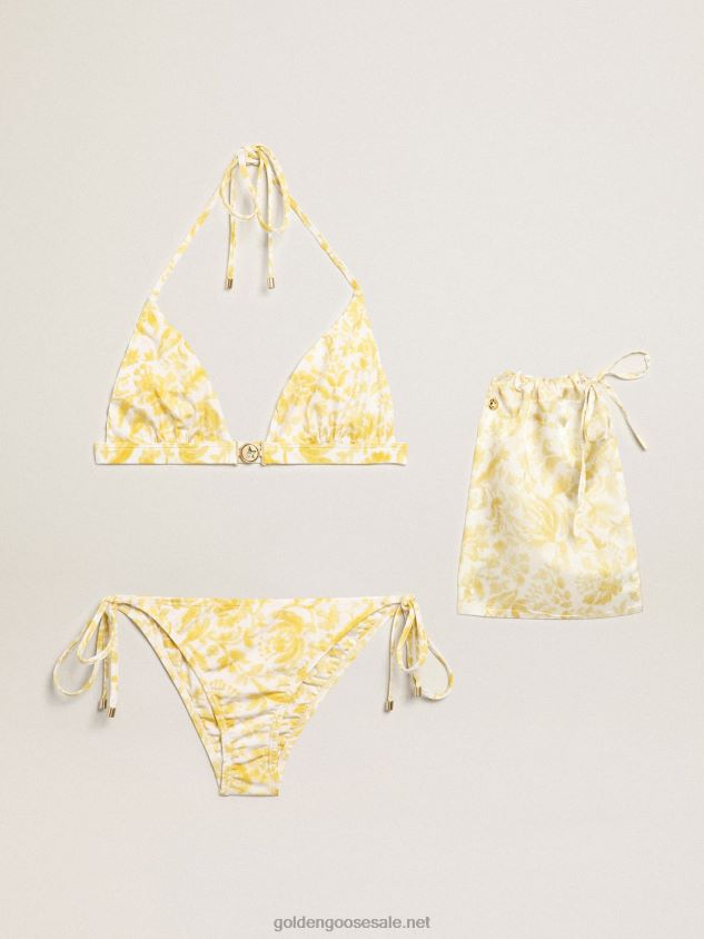 Resort Collection bikini with lemon yellow print FN20N1008 Women Golden Goose