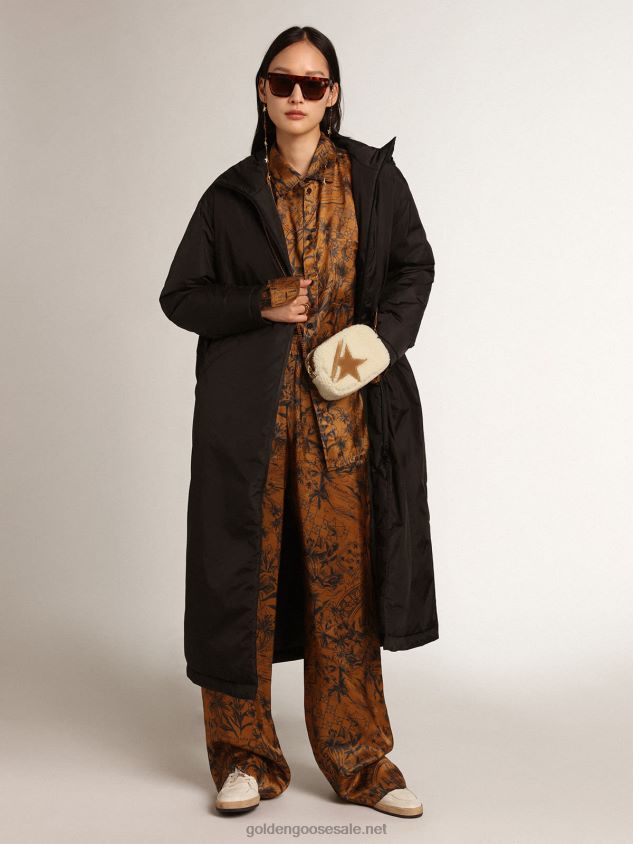 Journey Collection boyfriend shirt in golden brown with notebook print FN20N1002 Women Golden Goose