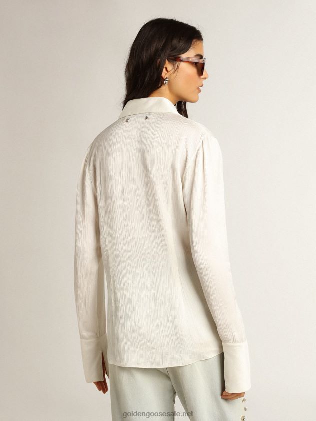 Parchment-colored slim-fit shirt FN20N938 Women Golden Goose