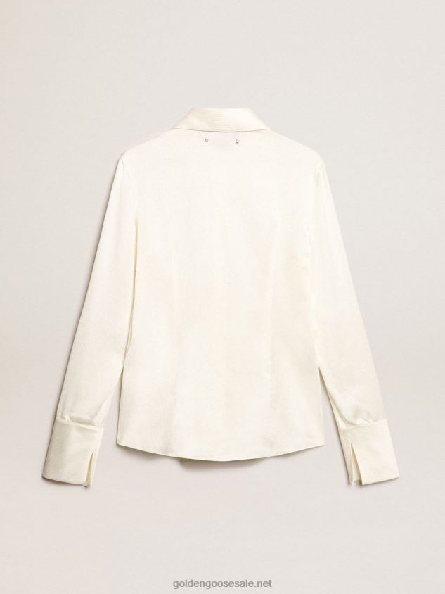 Parchment-colored slim-fit shirt FN20N938 Women Golden Goose