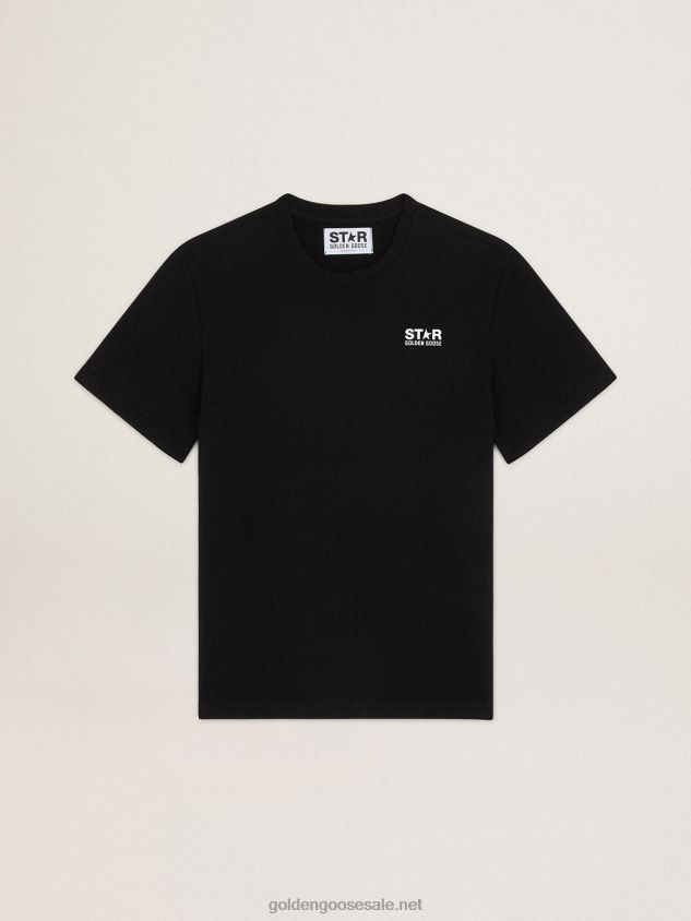 Black Star Collection T-shirt with contrasting white logo and star FN20N952 Women Golden Goose
