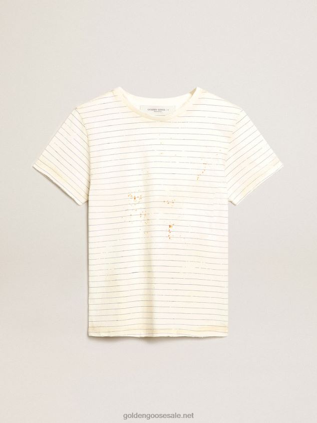 White T-shirt with vintage notebook effect FN20N916 Women Golden Goose