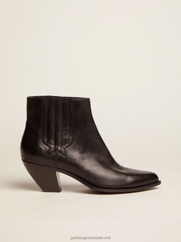 Sunset ankle boots in black leather FN20N424 Women Golden Goose