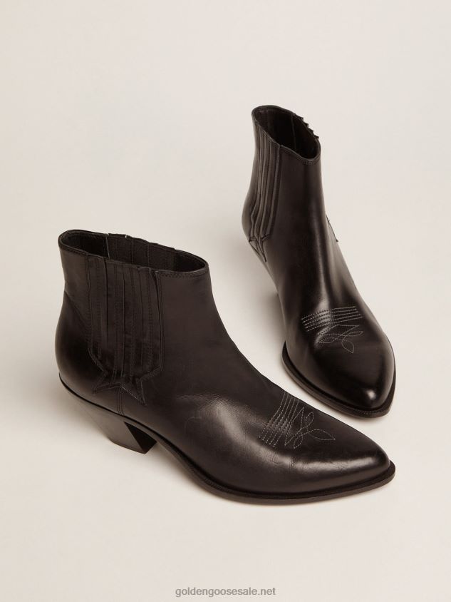 Sunset ankle boots in black leather FN20N424 Women Golden Goose